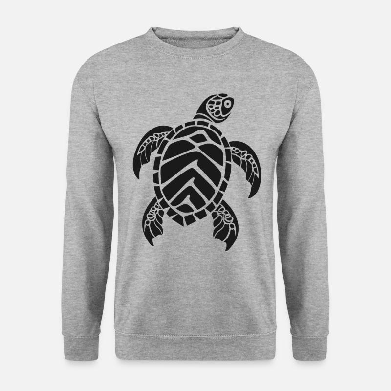 Meeresschildkröte - Unisex Pullover - Weißgrau meliert