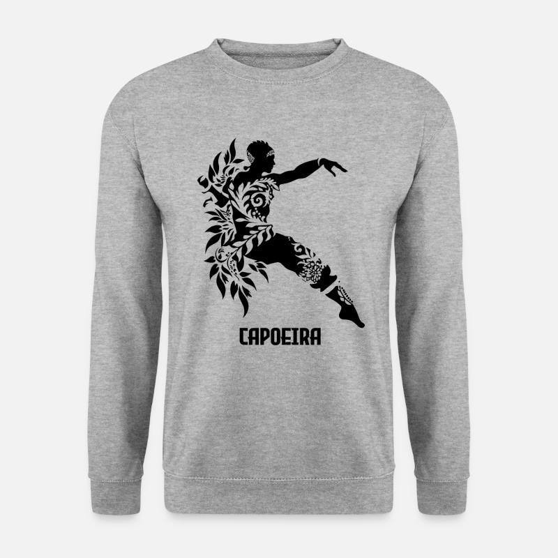 Tribal Symbol: Kampfkunst und Capoeira - Unisex Pullover - Weißgrau meliert