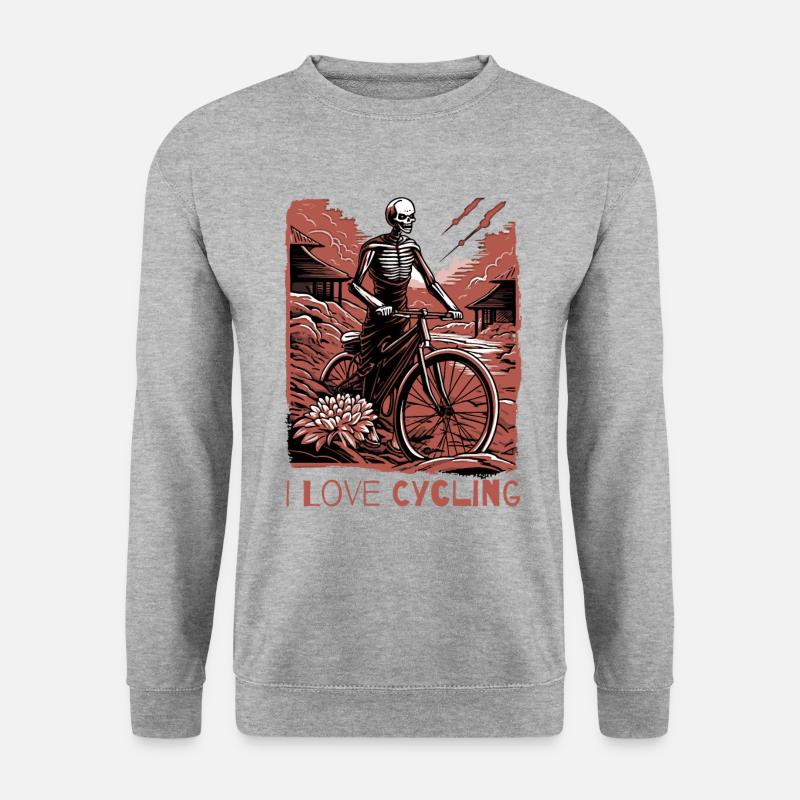 Ich liebe das Radfahren - Unisex Pullover - Weißgrau meliert