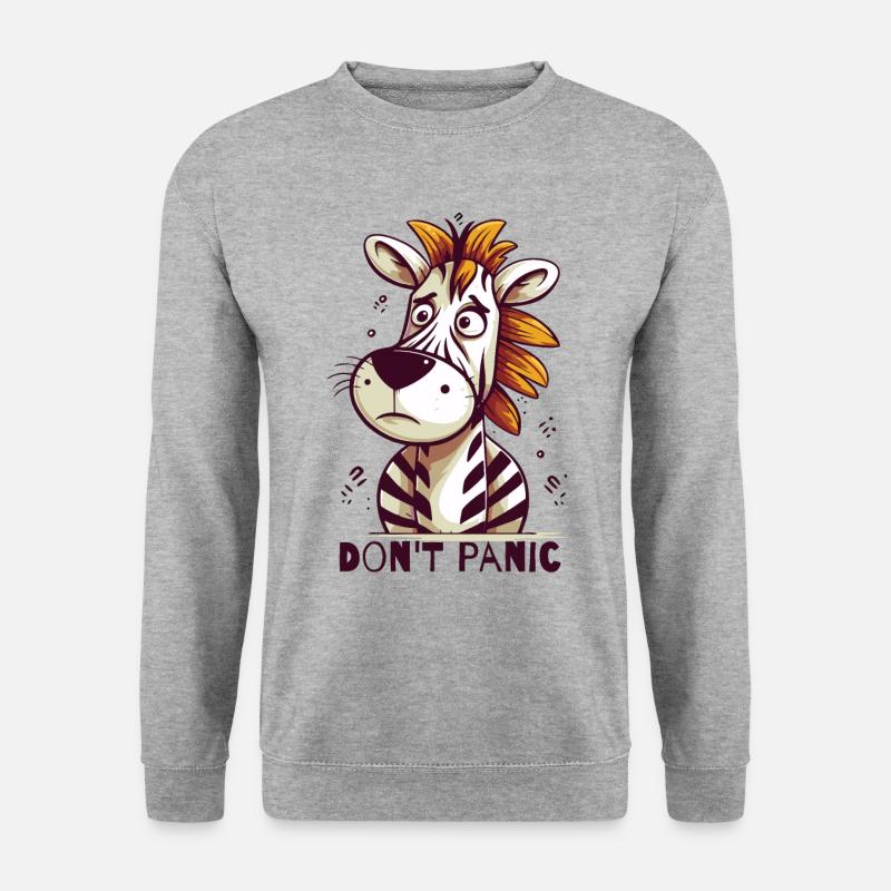 Keine Panik, Zebra! - Unisex Pullover - Weißgrau meliert
