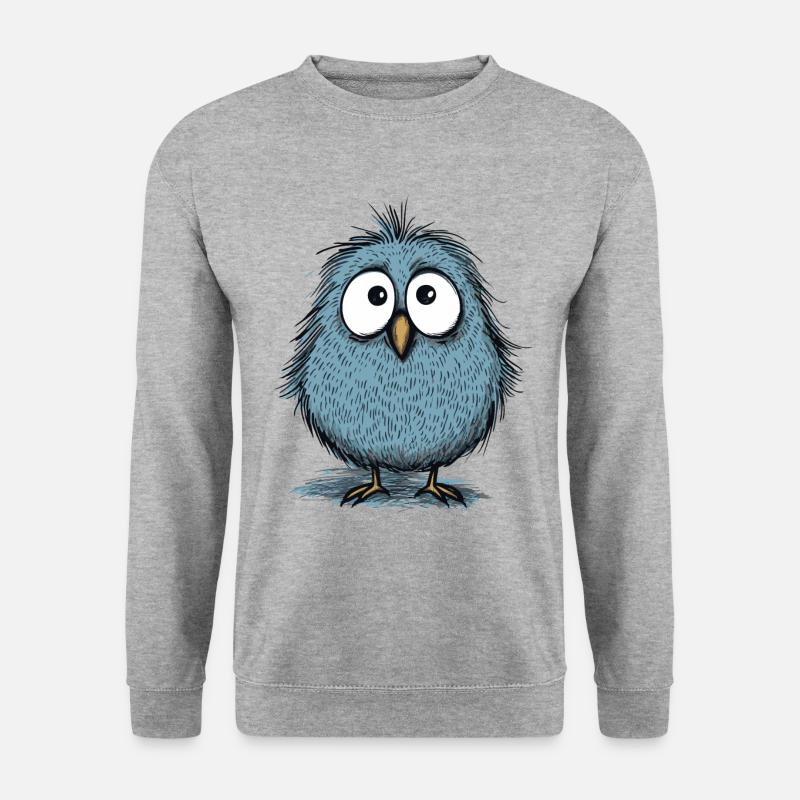 ein süßer lustiger Vogel - Unisex Pullover - Weißgrau meliert