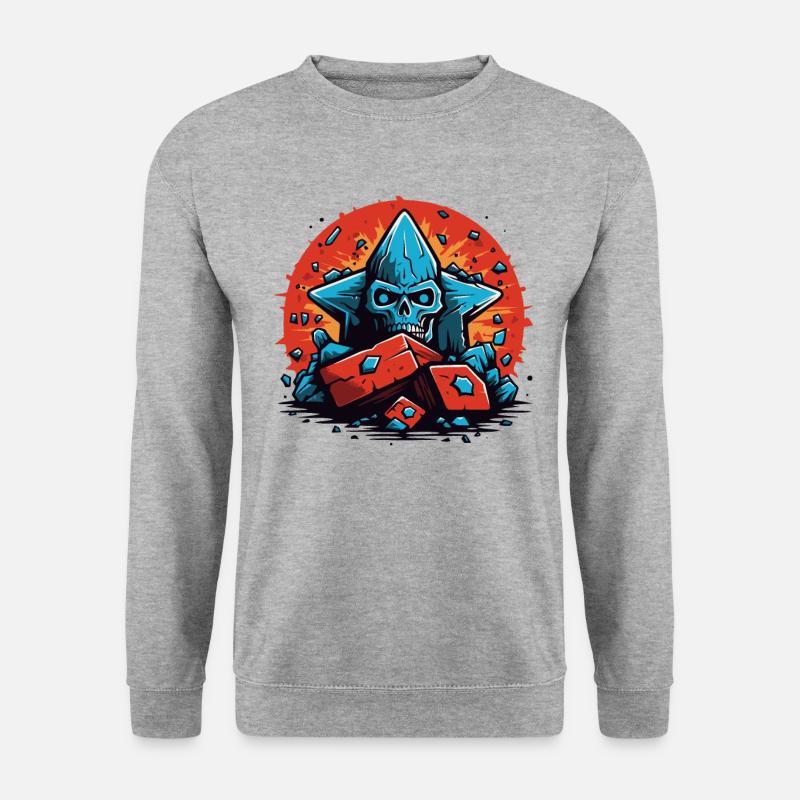 Zombie skull on the rocks - Unisex Sweatshirt - salt & pepper