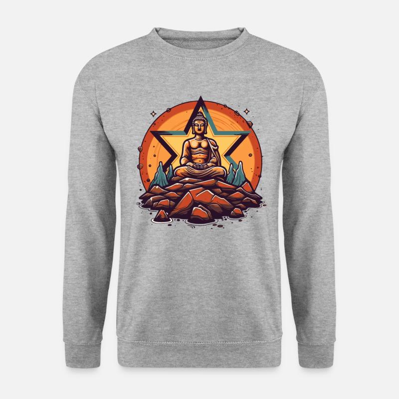 Buddha Star - Unisex Pullover - Weißgrau meliert