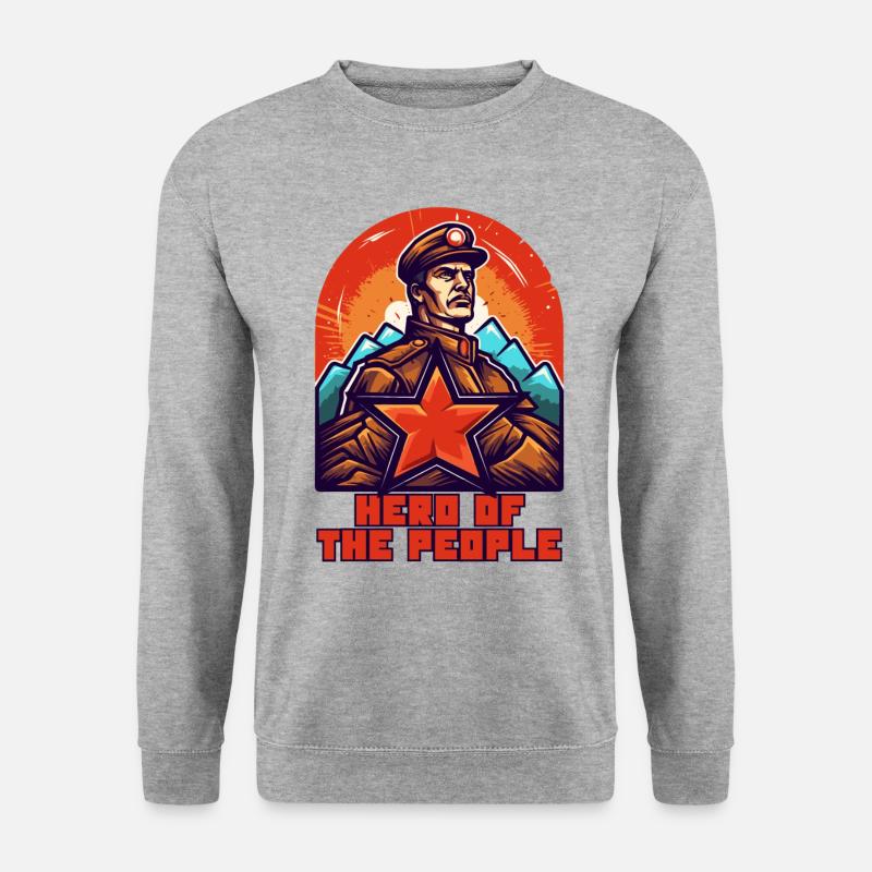 Der Held des Volkes - Unisex Pullover - Weißgrau meliert