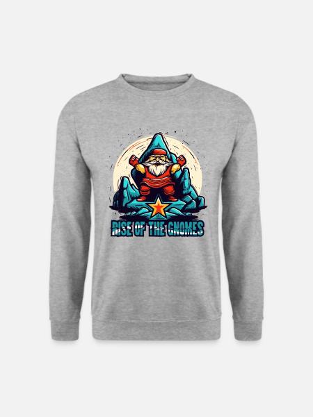 Der Aufstieg der Gartenzwerge - Unisex Pullover - Weißgrau meliert