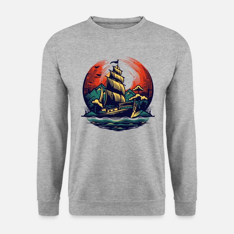 Segeln - Unisex Pullover - Weißgrau meliert