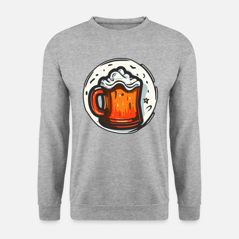 Ein Bierkrug mit Bier - Unisex Pullover - Weißgrau meliert