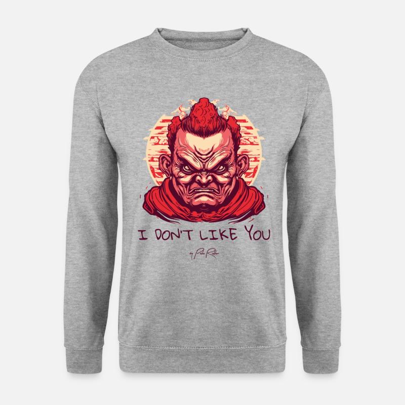 Ich mag dich nicht - Unisex Pullover - Weißgrau meliert