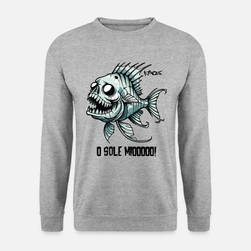 Zombie Skeleton Skull Operettas Fish - Unisex Sweatshirt - salt & pepper