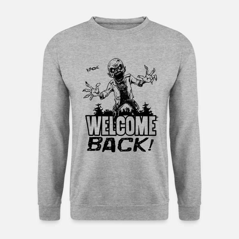 Willkommen zurück, Zombie - Unisex Pullover - Weißgrau meliert