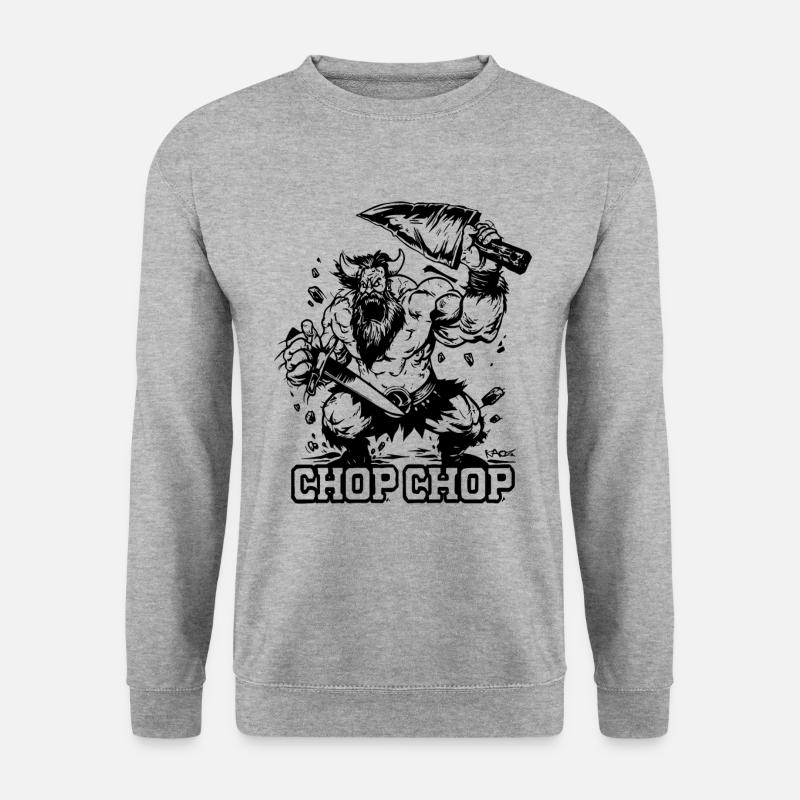 Chop Chop Barbarian Viking - Unisex Pullover - Weißgrau meliert