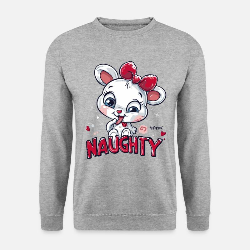 Unartig und niedlich - Unisex Pullover - Weißgrau meliert