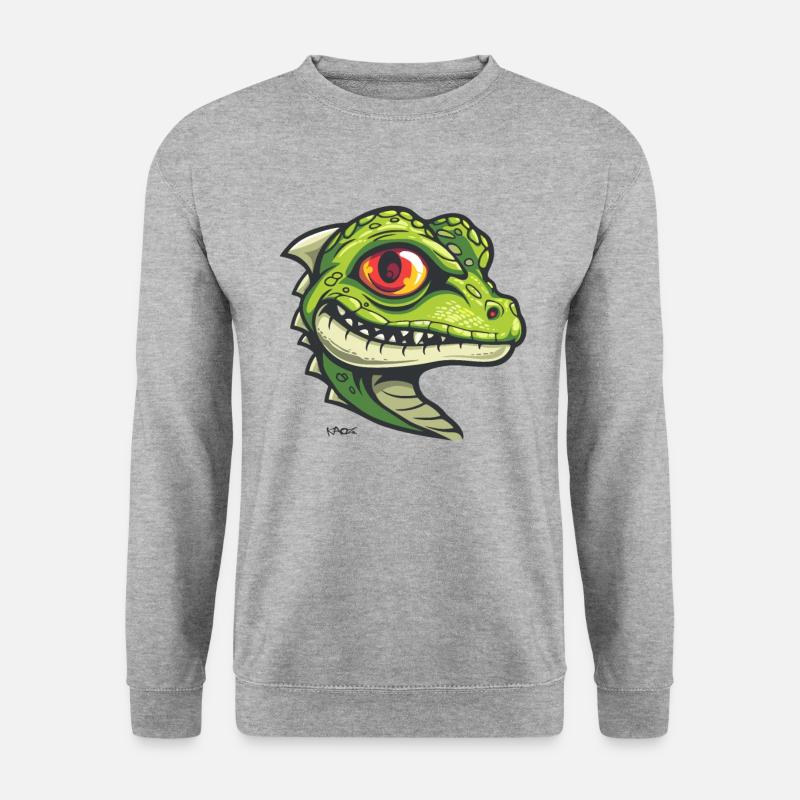 Kleine Drachen Echse - Unisex Pullover - Weißgrau meliert
