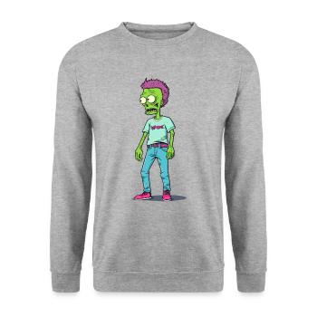 Just another fashion zombie - Unisex Sweatshirt - salt & pepper - Front - Alina (178cm) & Michal (187cm)