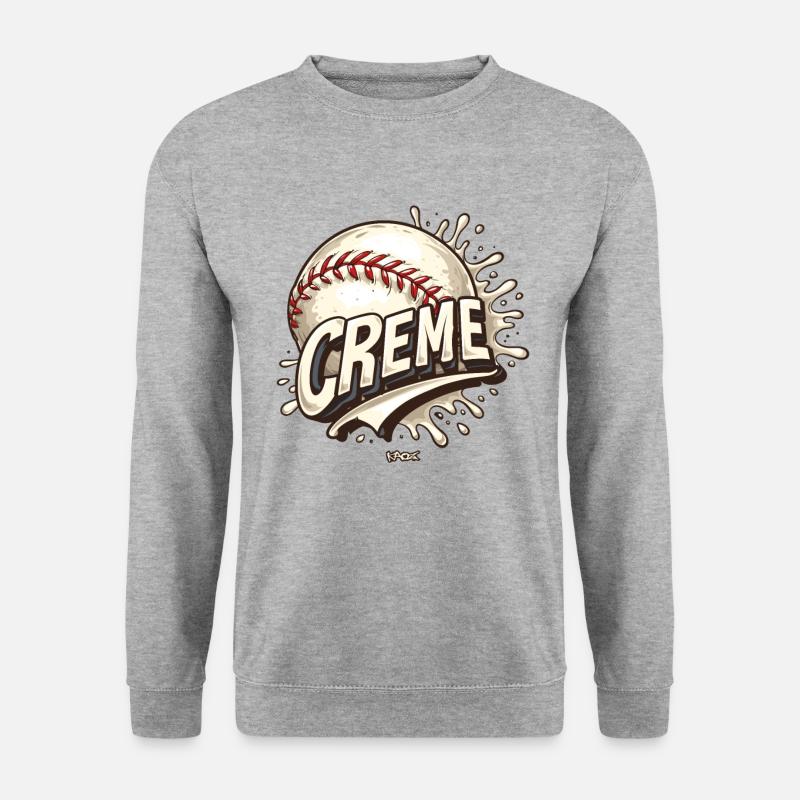 Baseball Creme - Unisex Pullover - Weißgrau meliert