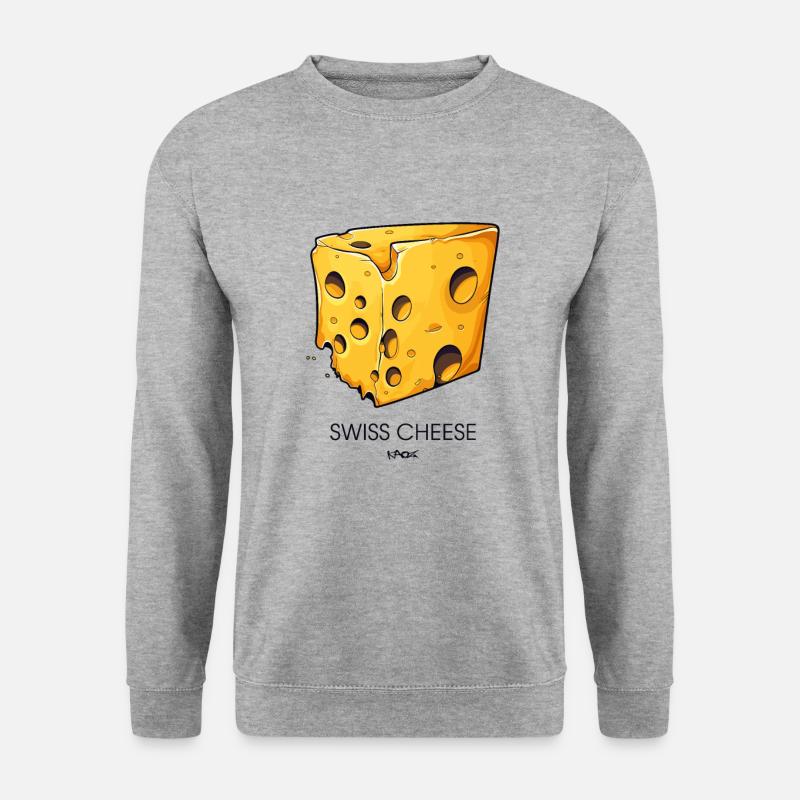Stück Schweizer Käse - Unisex Pullover - Weißgrau meliert
