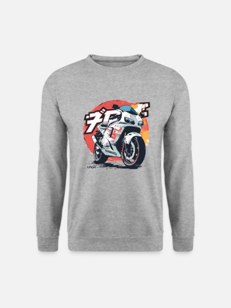 Super Japan Sport Renn Motorrad - Unisex Pullover - Weißgrau meliert