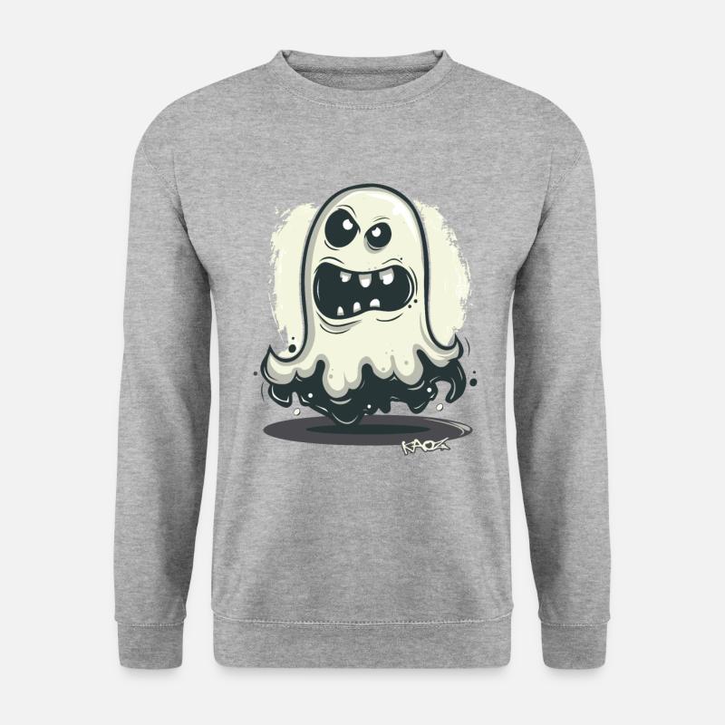 Düster, grimmig, verrückt, lustiger Geist - Unisex Pullover - Weißgrau meliert