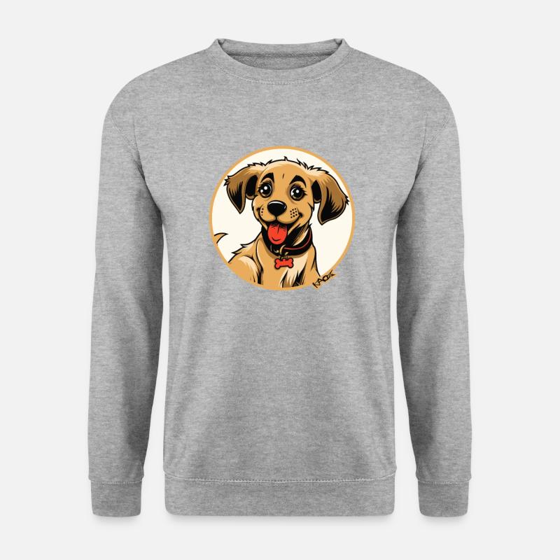 Niedlicher kleiner Hundewelpe - Unisex Pullover - Weißgrau meliert