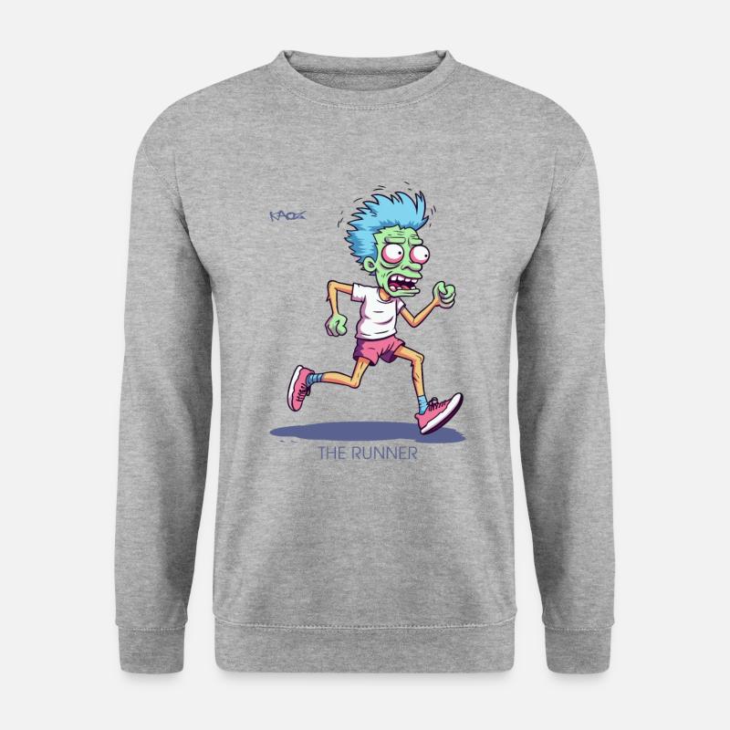Der Zombie Langstrecken Marathon Läufer - Unisex Pullover - Weißgrau meliert