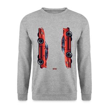Design of Retro American Sports Car Car - Unisex Sweatshirt - salt & pepper - Front - Alina (178cm) & Michal (187cm)