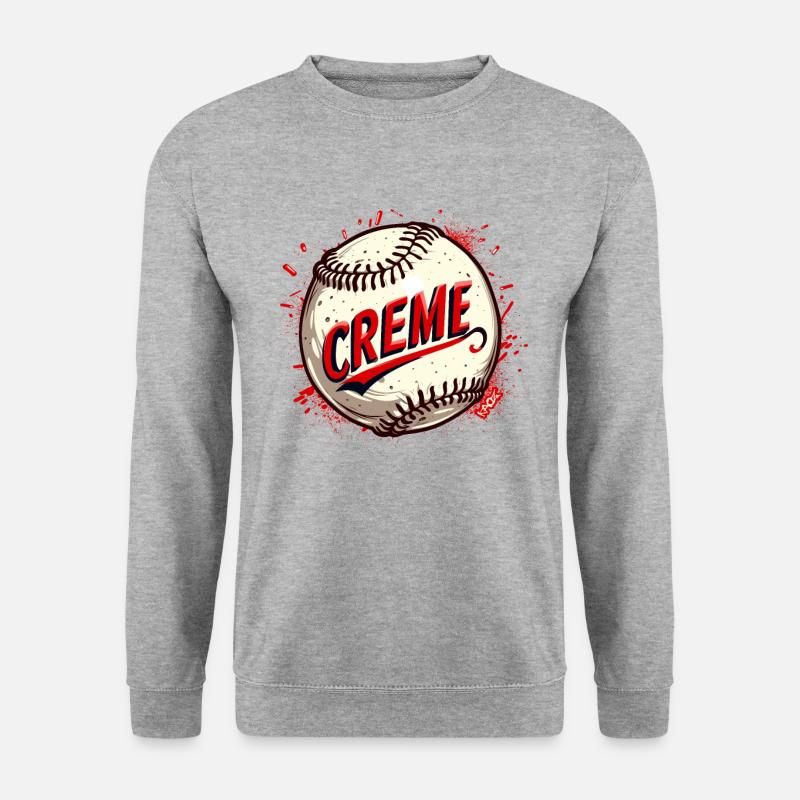 Creme Baseball - Unisex Pullover - Weißgrau meliert