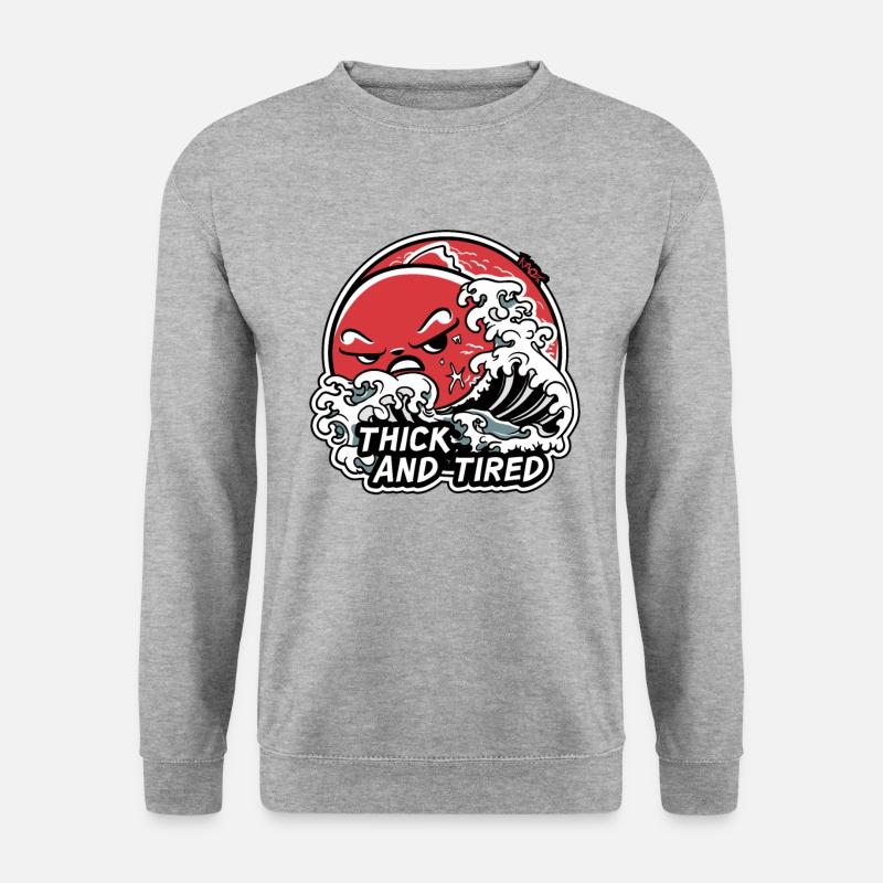 Ozean Welle Strand, dick und müde - Unisex Pullover - Weißgrau meliert