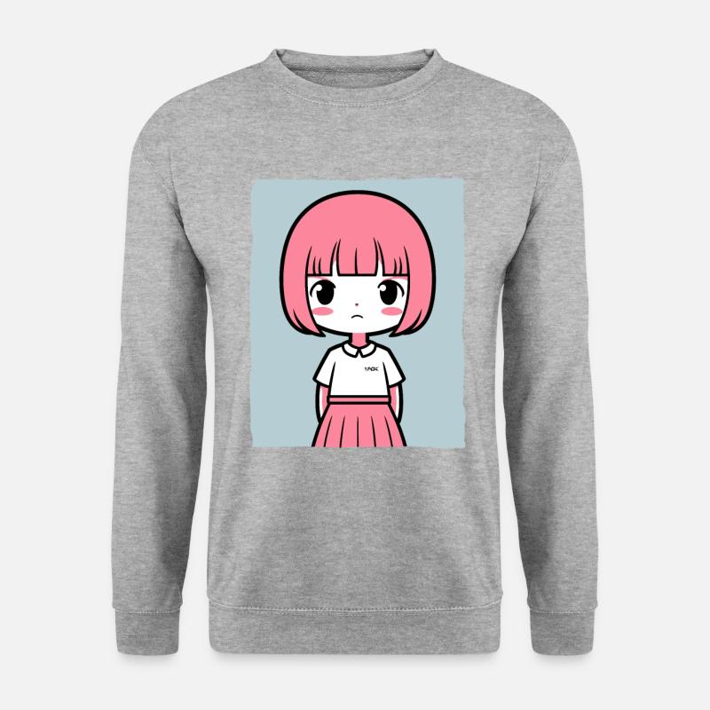 Einfach ein einfaches Mädchen - Unisex Pullover - Weißgrau meliert