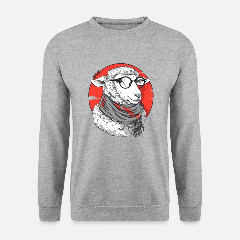 Das schlaue Schaf - Unisex Pullover - Weißgrau meliert