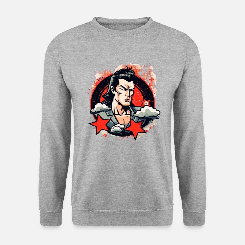 Der attraktivste japanische Mann - Unisex Pullover - Weißgrau meliert