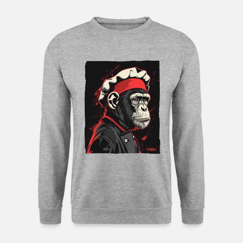 Monkey Chef et Monkey Chef - Sweat-shirt Unisexe - gris chiné
