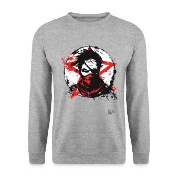 Chaos Anarchie und Punk - Unisex Pullover - Weißgrau meliert - Vorne - Alina (178cm) & Michal (187cm)