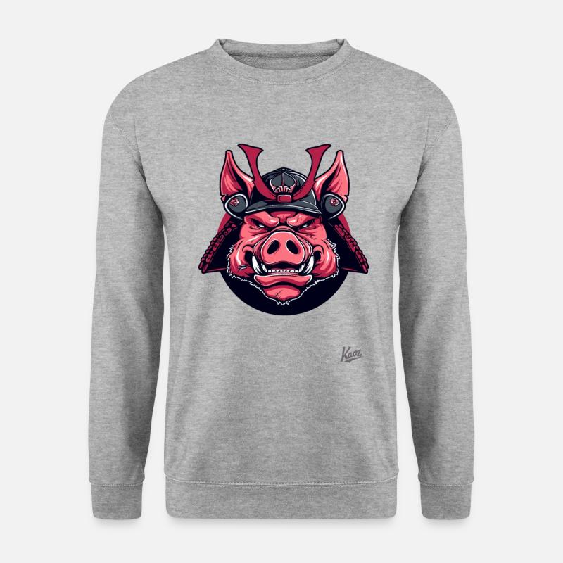 Shogun Samurai Pig - Unisex Sweatshirt - salt & pepper