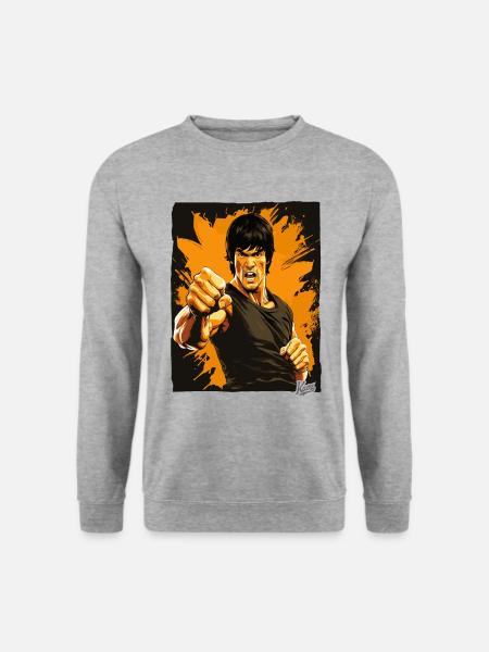 Das Gesicht der Kampfkunst - Unisex Pullover - Weißgrau meliert