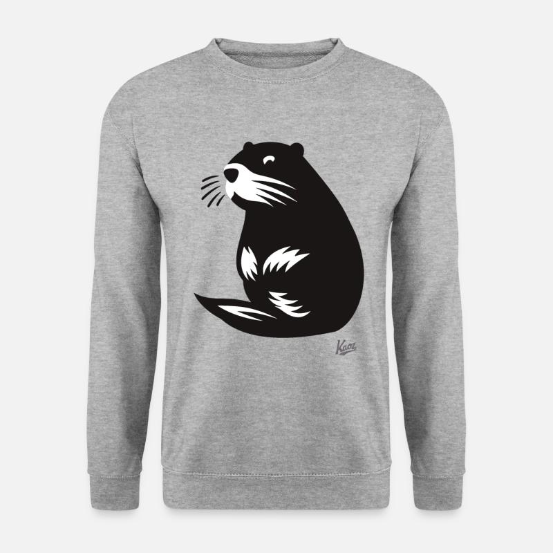 Ein einfacher Bieber - Unisex Pullover - Weißgrau meliert