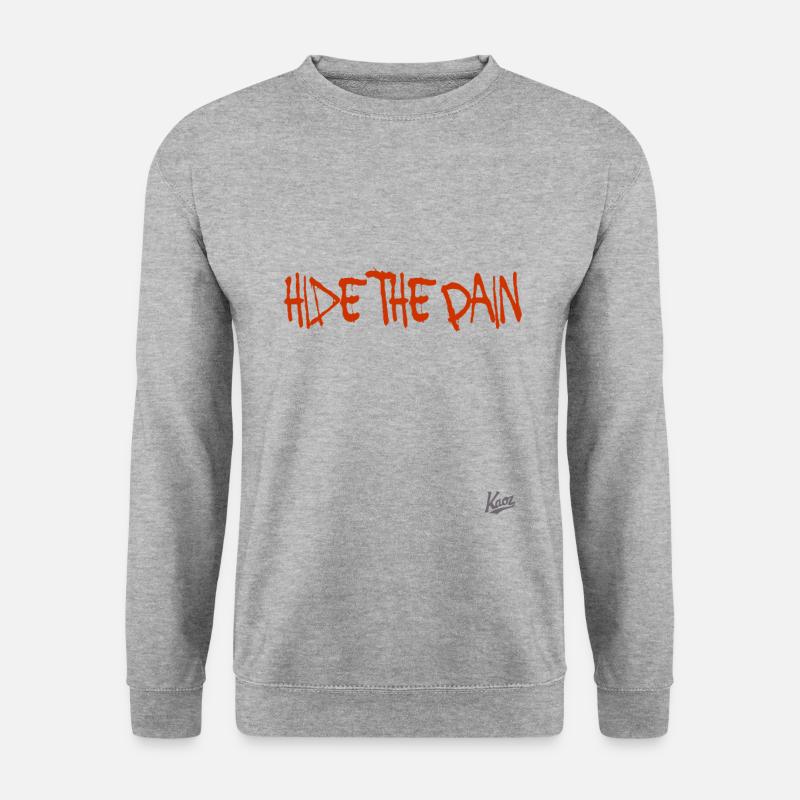 Verstecke den Schmerz - Unisex Pullover - Weißgrau meliert