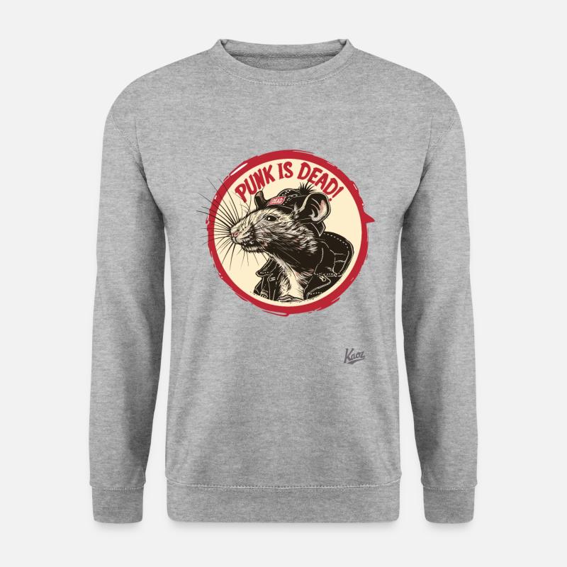 Musik Punk Ratte: Punk ist tot - Unisex Pullover - Weißgrau meliert