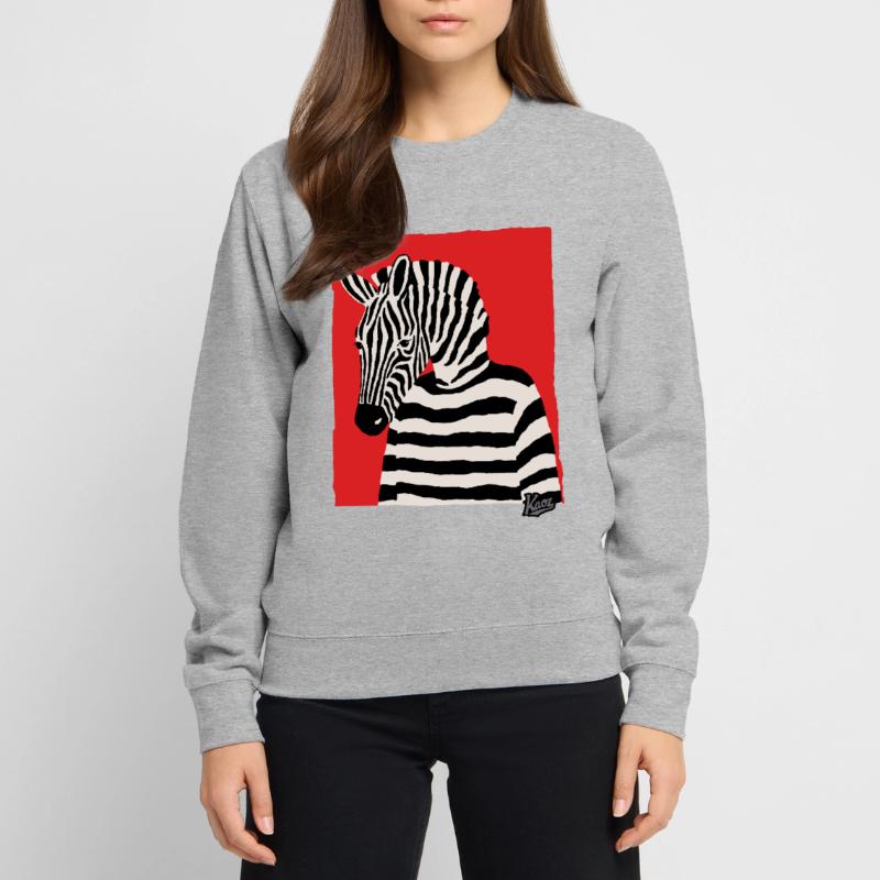 Cartoon Comic Kunst eines Zebra mit Pullover Unisex Pullover
