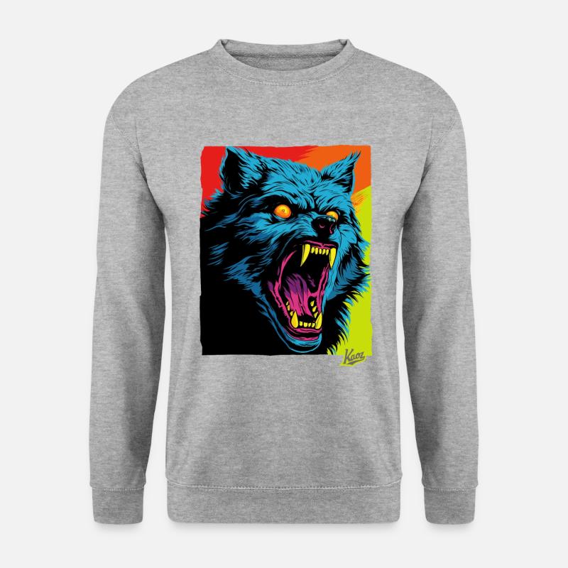 Angry Wolf: Biting Rage - Unisex Sweatshirt - salt & pepper