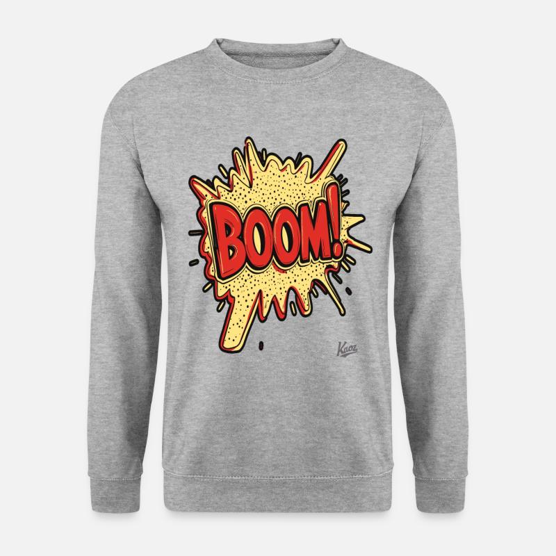 Boom – Cartoon Comic Explosion - Unisex Pullover - Weißgrau meliert