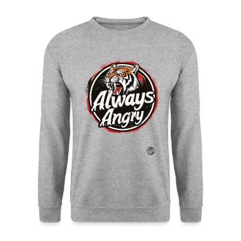 Tiger always angry - Unisex Sweatshirt - salt & pepper - Front - Alina (178cm) & Michal (187cm)