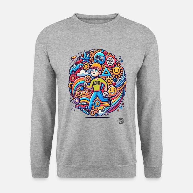 Sur mon propre chemin avec le TDAH - Sweat-shirt Unisexe - gris chiné