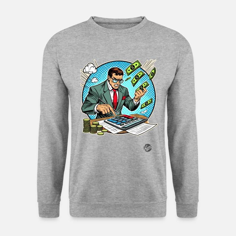 Superheld Buchhalter - Unisex Pullover - Weißgrau meliert