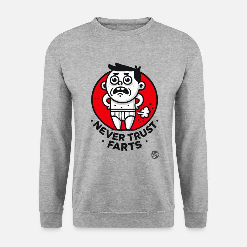 Traue niemals einem Furz - Unisex Pullover - Weißgrau meliert