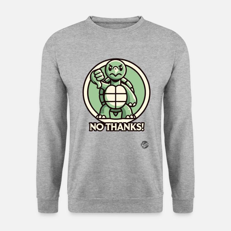Wütende Schildkröte - Daumen runter, Nein Danke! - Unisex Pullover - Weißgrau meliert
