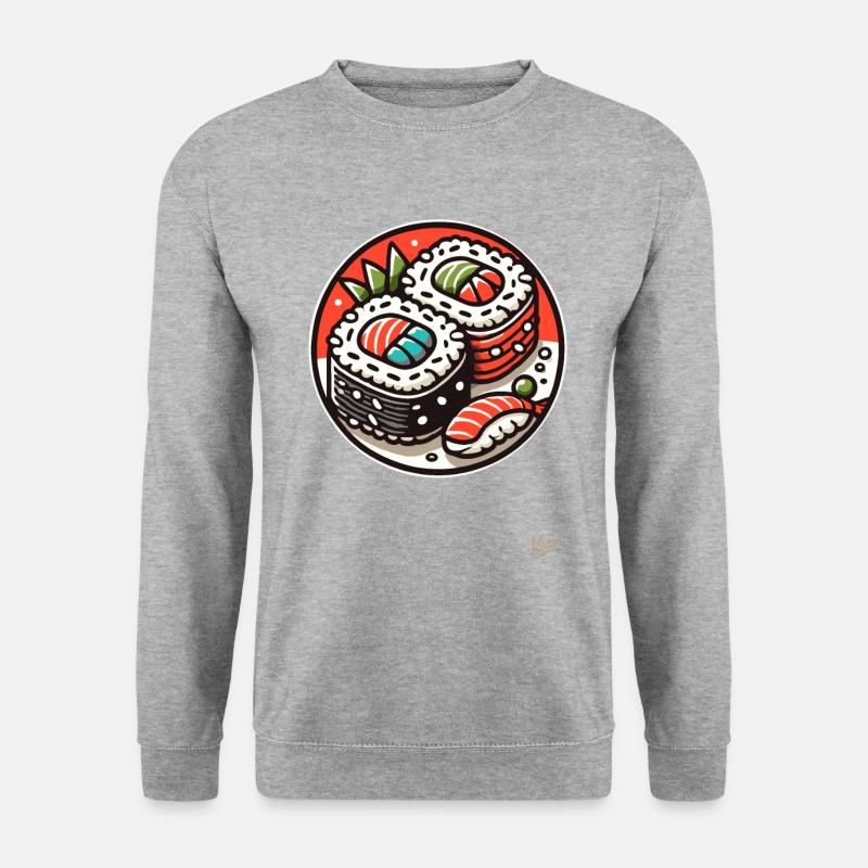 Sushi - Unisex Pullover - Weißgrau meliert