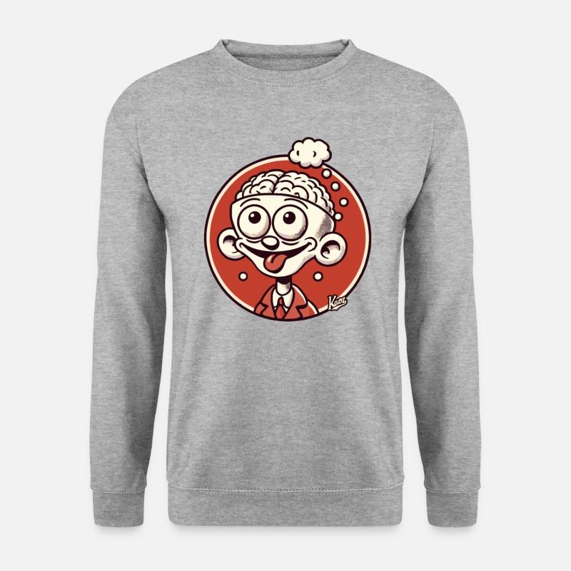 Funny guy with exposed brain - Unisex Sweatshirt - salt & pepper