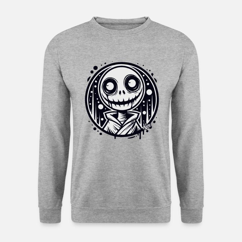 Gruseliger Geistermann - Unisex Pullover - Weißgrau meliert
