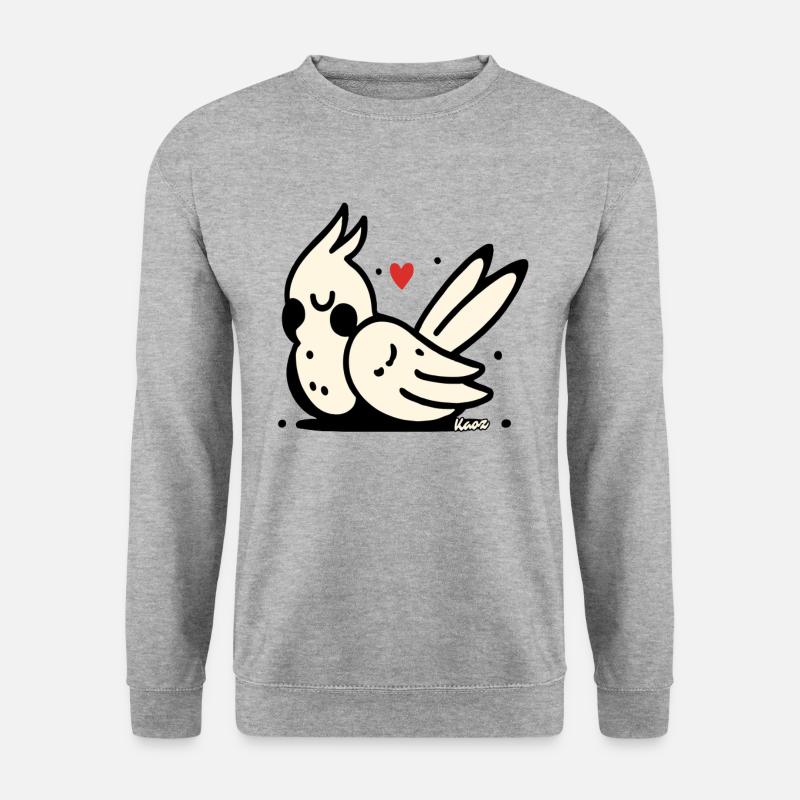 Schlafender Kakadu - Unisex Pullover - Weißgrau meliert