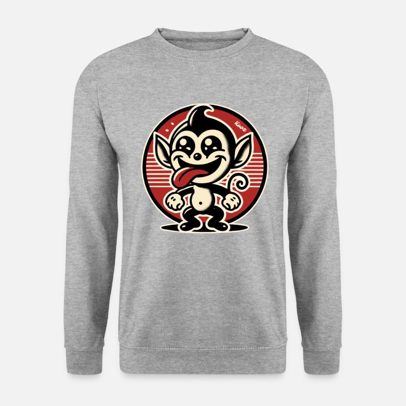 Cheerful little rascal monkey - Unisex Sweatshirt - salt & pepper
